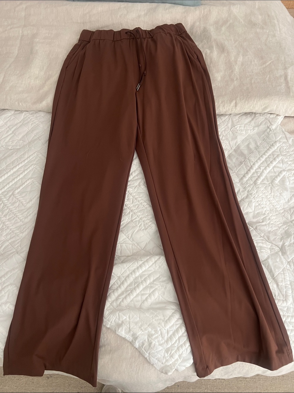 CRZ YOGA Brown Wide-Leg Track Pants